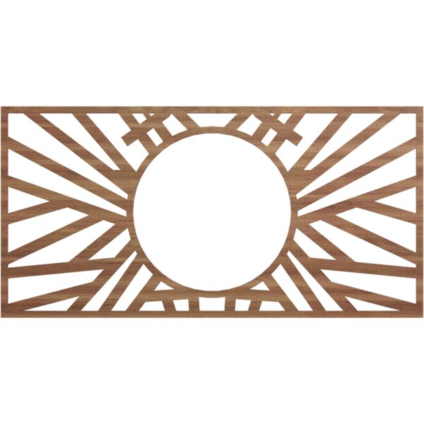 Ekena Millwork Hoover Wood Fretwork Pierced Ceiling Medallion, Walnut, 30"W x 15"H x 11 1/8"ID x 3/8"T CMWP30X15X0375HOWA - main